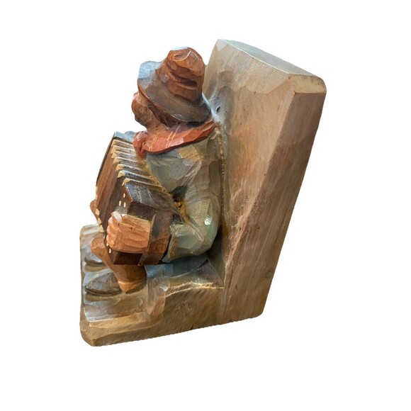 ANRI Wood Carved  6" Bookends Musicians Italy 1850’s - Picture 8 of 11